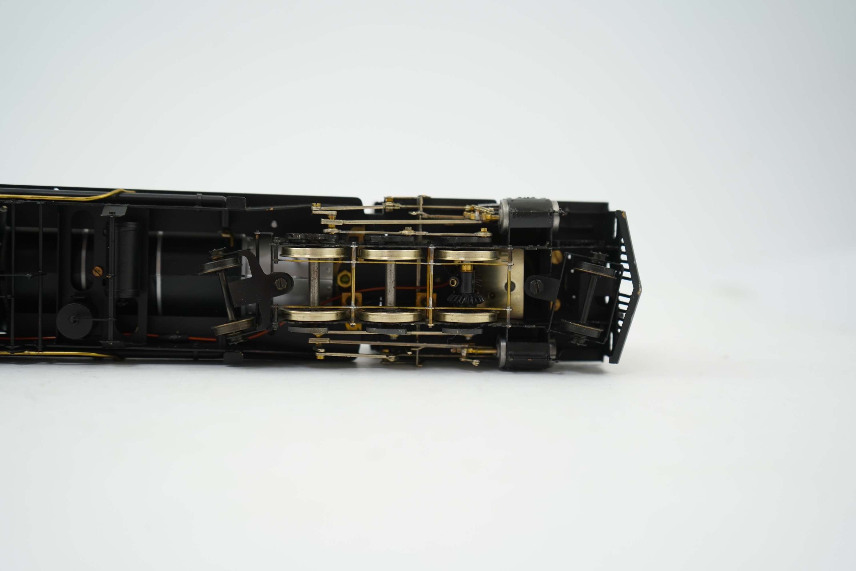 An On30 gauge (1:48 scale) 2-6-2+2-6-2 Beyer-Garratt locomotive, a finely detailed model, of painted brass, etc. construction, running on 00 gauge track and powered for two rail operation